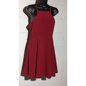 LuLu's Brick Red Dress Fit and Flare A Line Sleeveless T Back Dress Medium